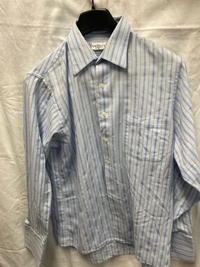 Van Heusen Light Blue and White Striped Dress Shirt